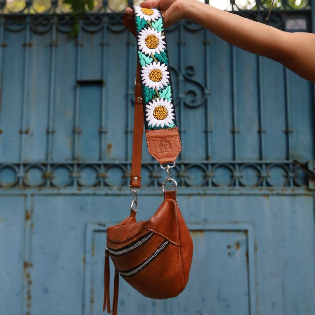 Emma + Amalfi Strap Leather Sling Bag