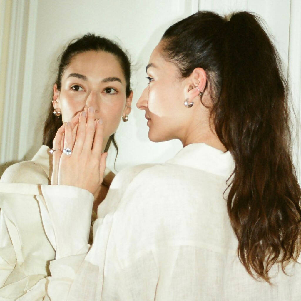 ☆TATIANA☆ Any Wave Hoop Earrings EC3117 Sterling Silver Wave Design Hoop Earrings – T's Accessories