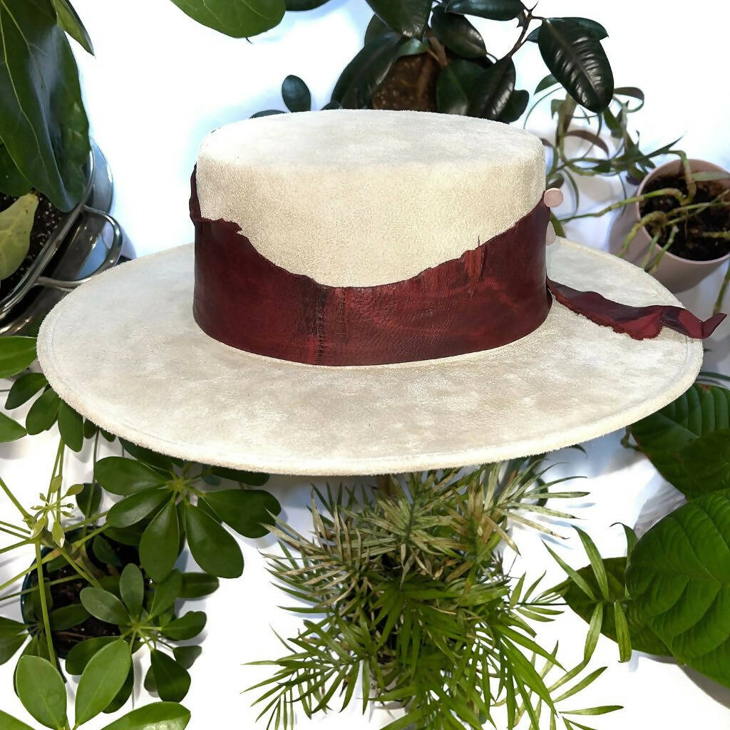 White Suede Hat