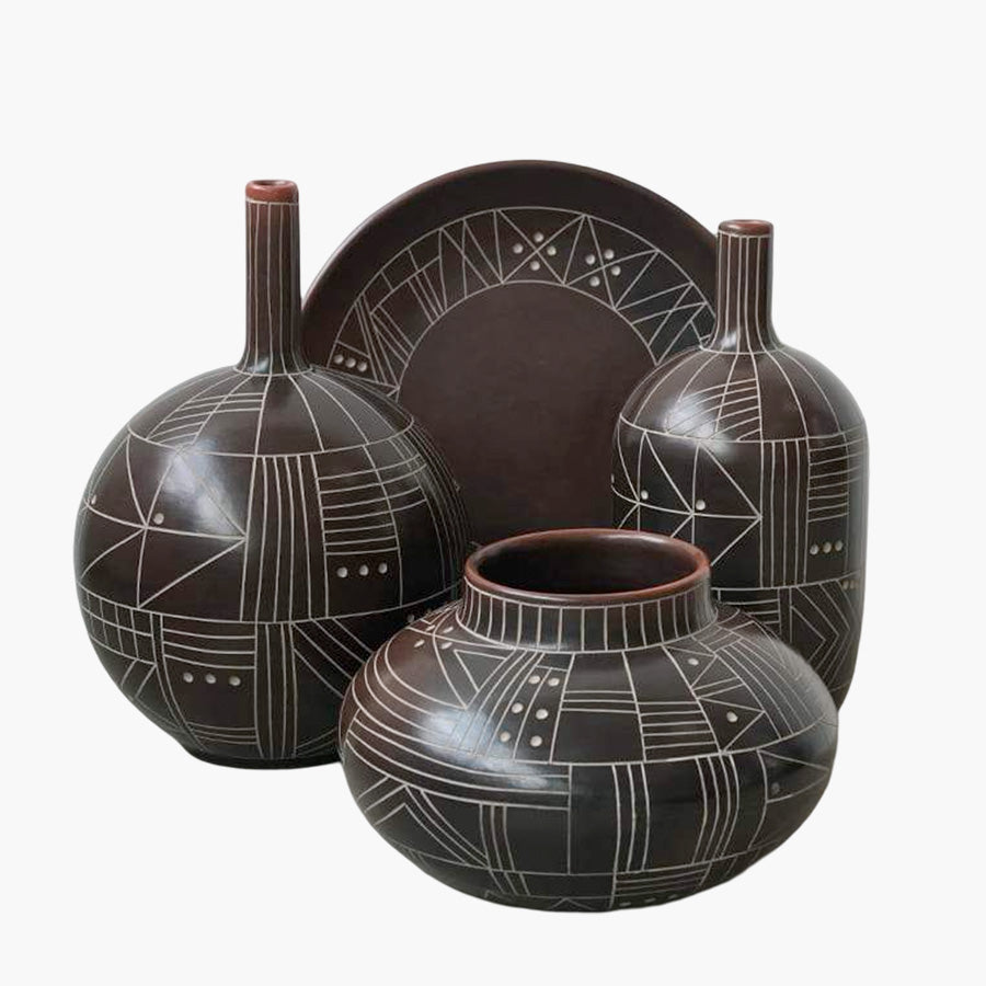 Brown Astro Round Vase