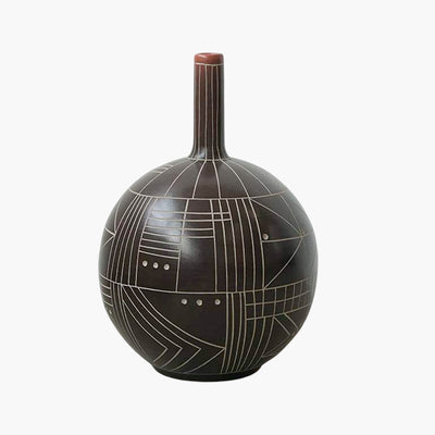 Brown Astro Round Vase