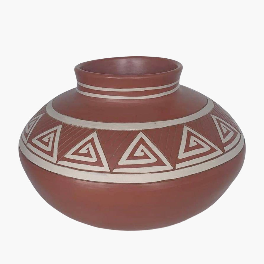 Circular Clay Prehispanic Flower Pot