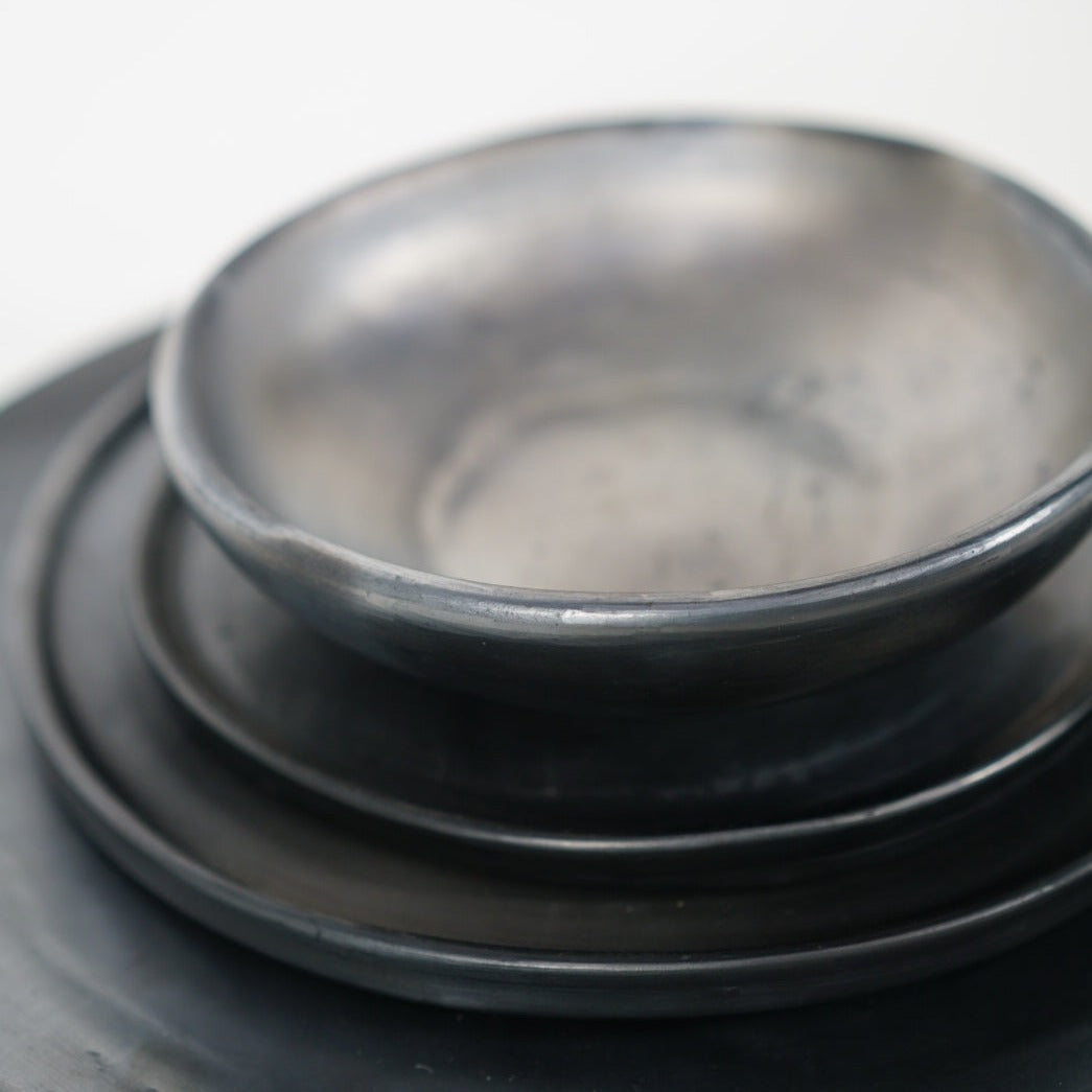 Black Clay Dinner Plate