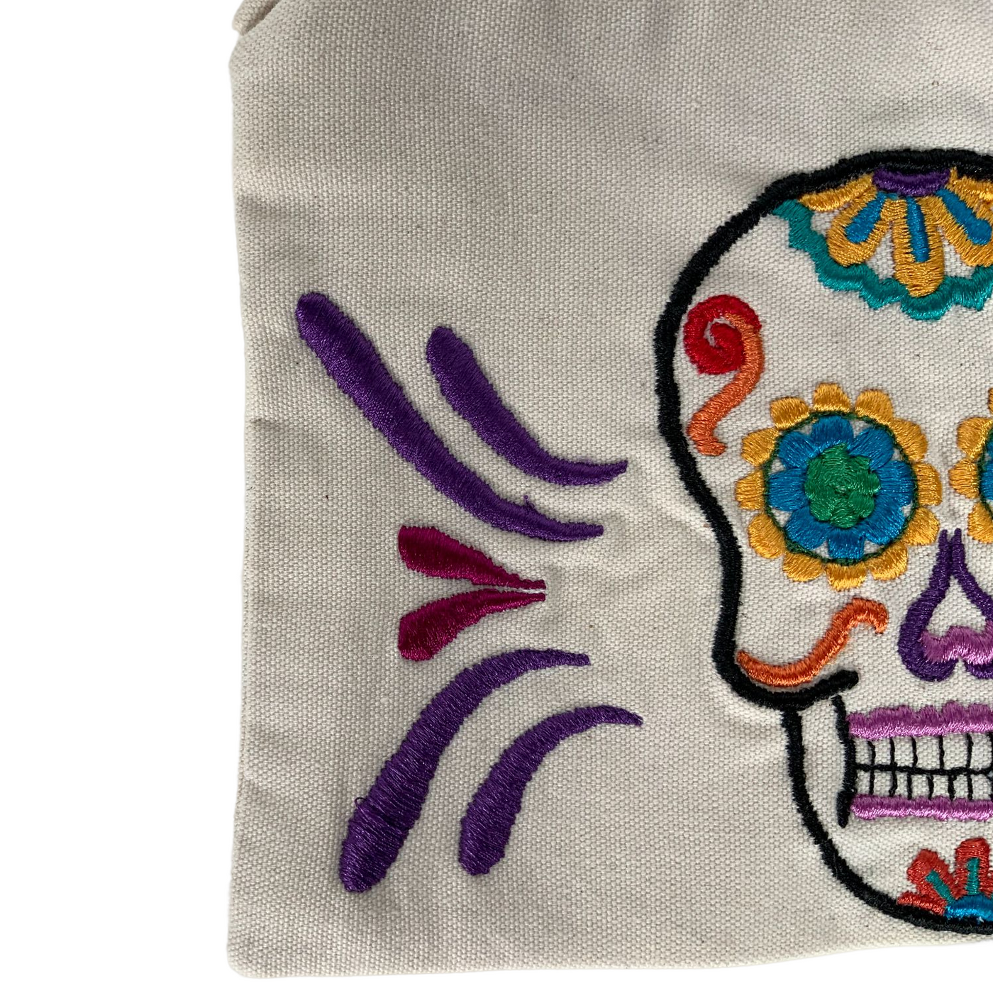 Calavera Embroidered Wallet from Mexico
