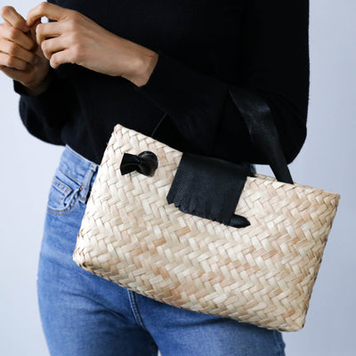 Palm and Leather Bag