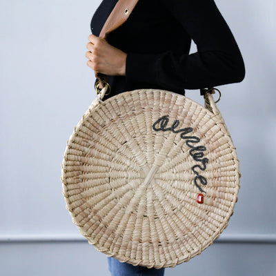 Round Palm Leaf Bag