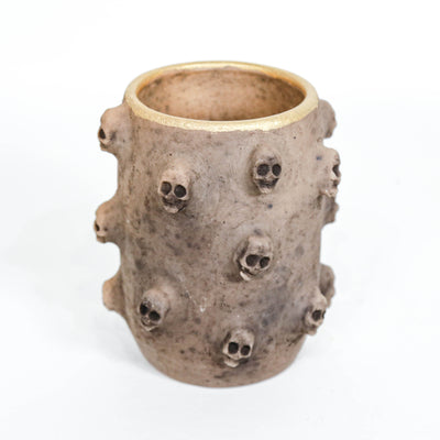 Golden Skull Short Flower Pot