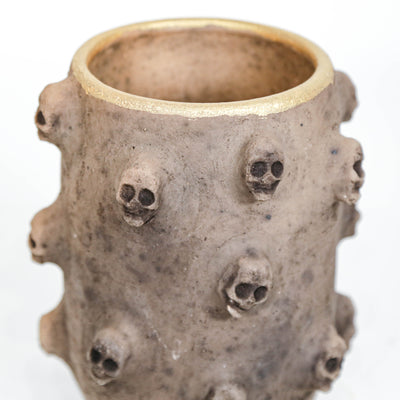 Golden Skull Short Flower Pot