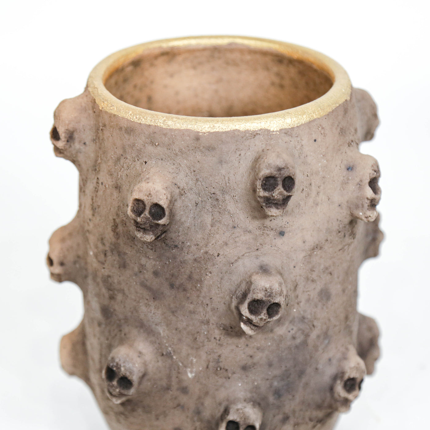 Golden Skull Short Flower Pot