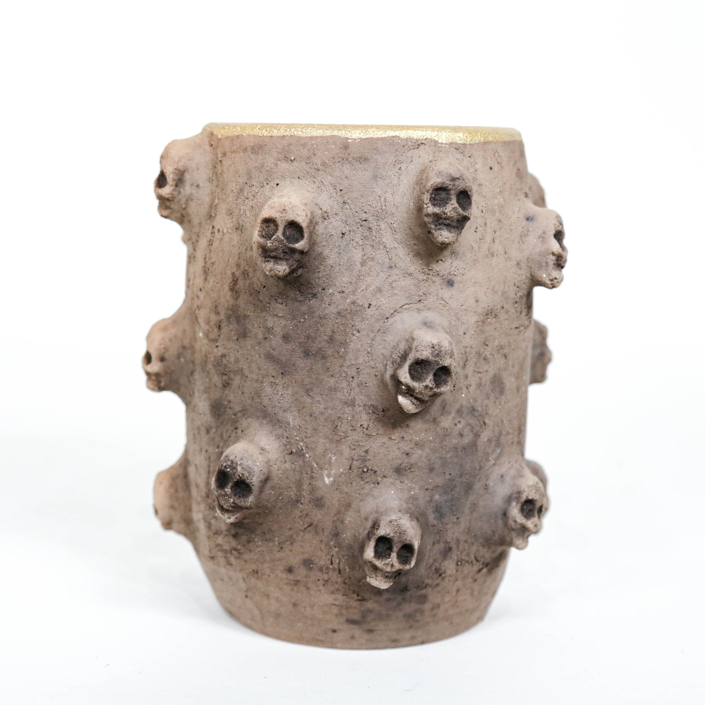 Golden Skull Short Flower Pot