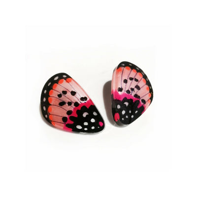 Small Pink Acraea Wing Earrings
