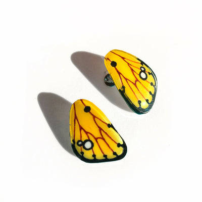 Small Yellow Wing Earrings