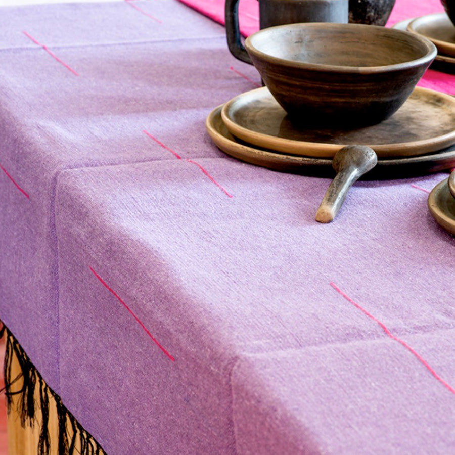 Purple Handmade Tablecloth