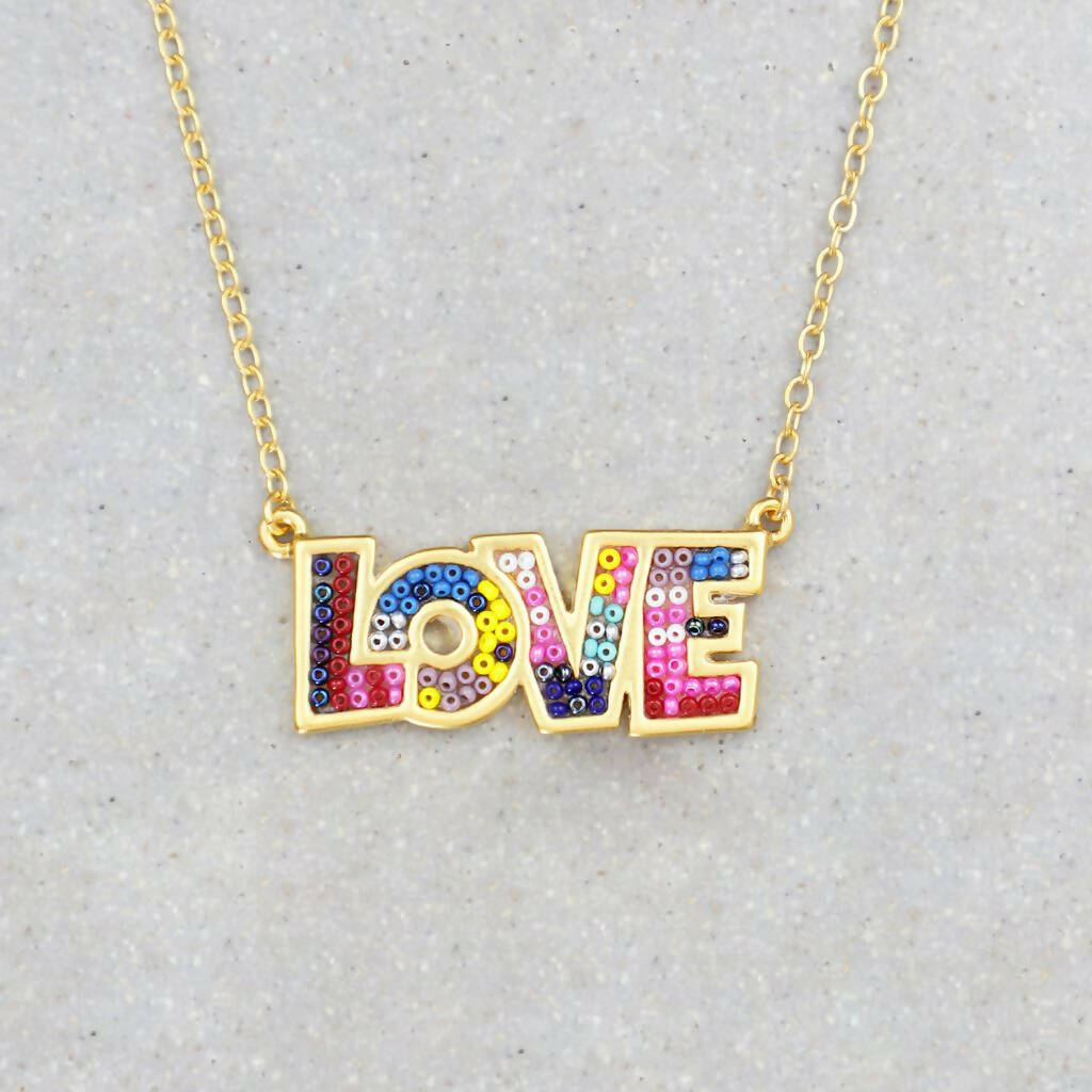 LOVE NECKLACE, PLATED IN 24K GOLD
