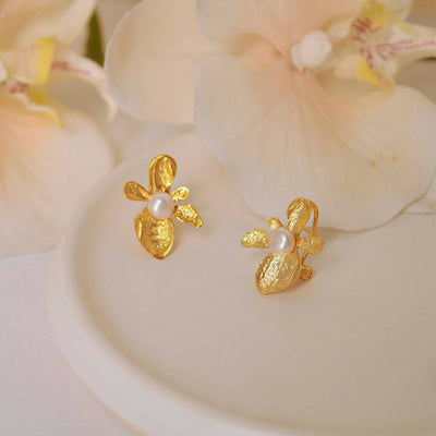 Small Orchid Traditional golden with pearl